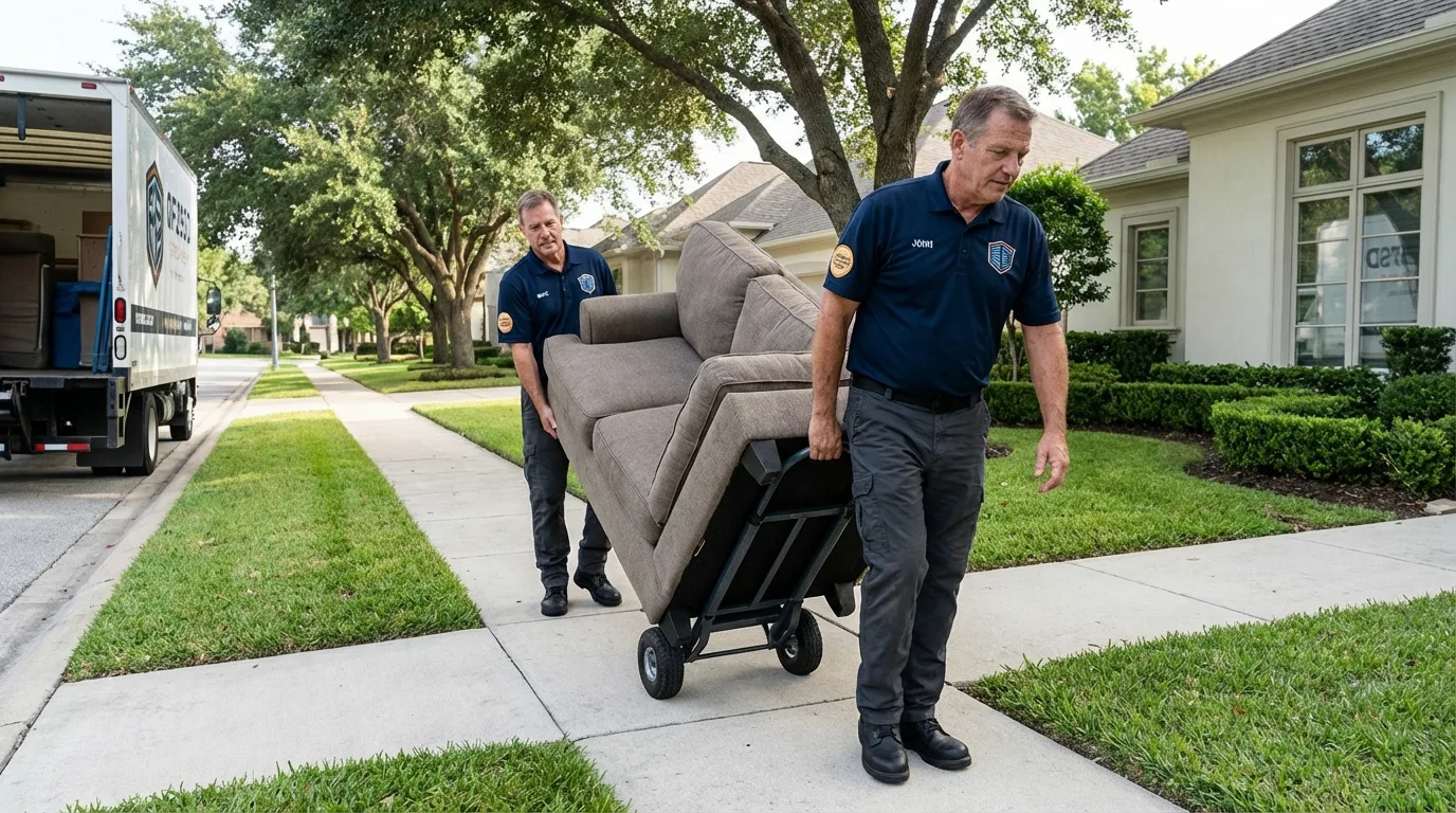 Local residential moving crew loading furniture in Thornwood, NY
